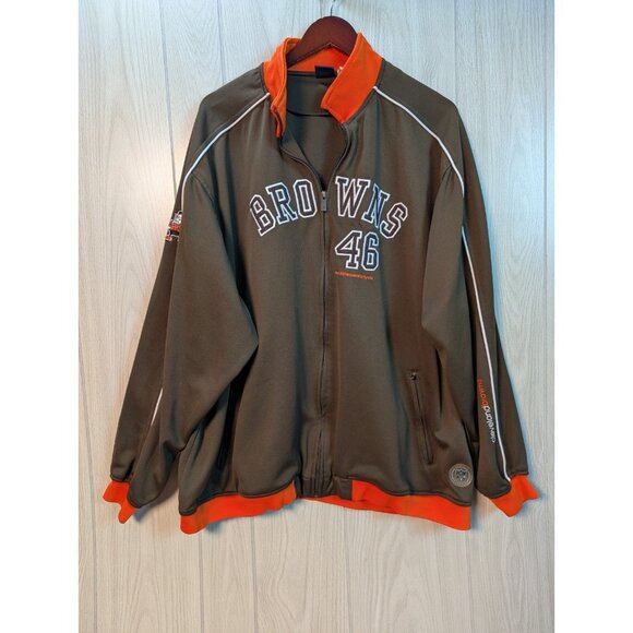 Reebok NFL Classic Cleveland Browns 46 Jacket Men’s 3XL Full Zip Logo FLAW - Picture 1 of 9